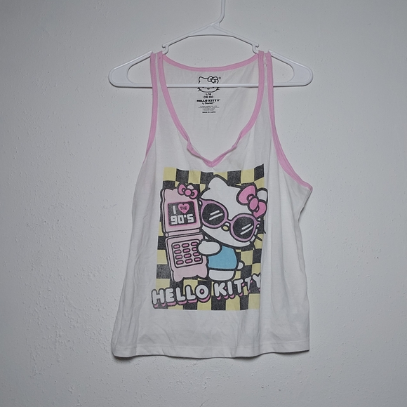 Hello Kitty Tops - Hello Kitty‎ White and Pink Graphic Tee